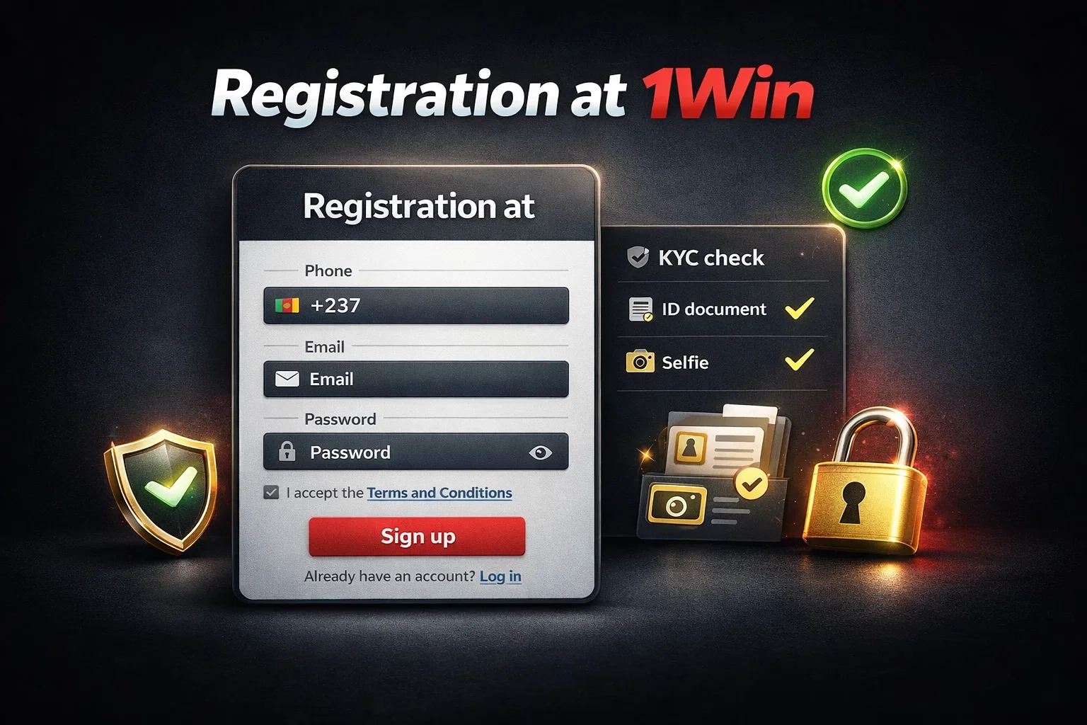 1Win registration and signup steps